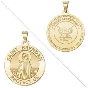 Saint Brendan Doubledside Navy Religious Medal "EXCLUSIVE"