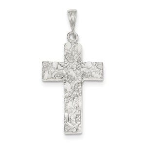 Sterling Silver Nugget Cross Pendant