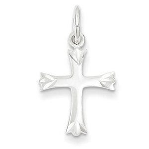 Sterling Silver Fleur De Lis Cross Charm