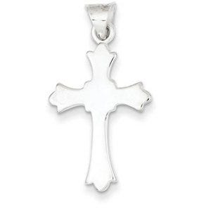 Sterling Silver Fleur De lis Cross Pendant