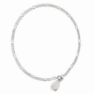 Sterling Silver Solid Polished 3-Dimensional Shell Anklet