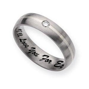 Titanium 6mm Diamond Brushed Men's Promise Ring