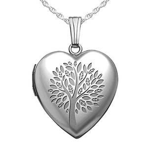 Sterling Silver " Family Tree " Heart Photo Locket