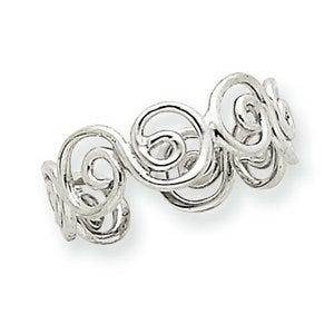 14k White Gold Swirl Toe Ring