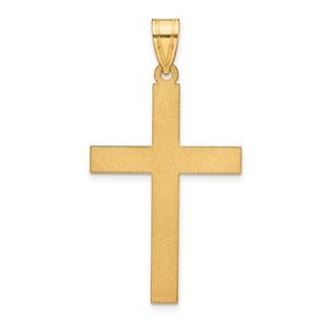 14k Satin Cross Pendant