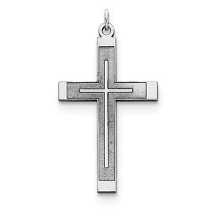 Sterling Silver Laser Designed Cross Pendant