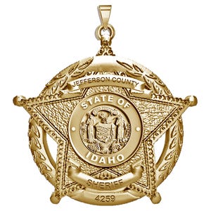 Personalized 5-Point Star Idaho Sheriff Badge with Rank & Dept.
