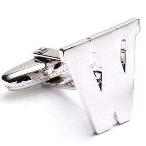 Genuine Sterling Silver Letter "W" Cufflinks