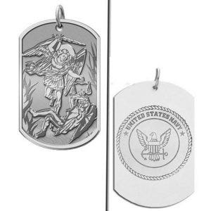 Saint Michael Doubledside NAVY Dogtag Religious Medal "EXCLUSIVE"