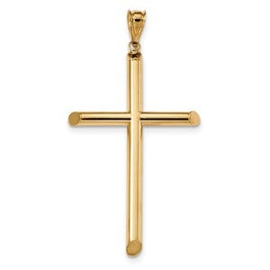 14k Polished Tube Cross Pendant
