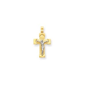 14k Two-tone Crucifix Pendant