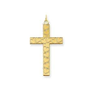 14K Laser Designed Cross Pendant