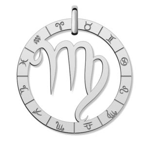 Cutout Round Virgo Symbol Charm or Pendant