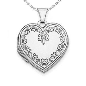 Sterling Silver Floral Heart Photo Locket