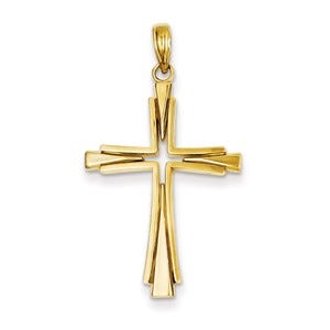 14k Polished Solid Cross Pendant