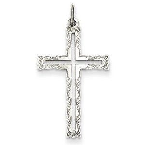 Sterling Silver Laser Designed Cross Pendant
