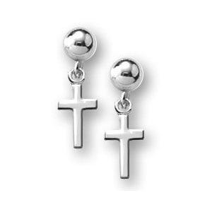Sterling Silver Children's "Cross" Dangle Earrings