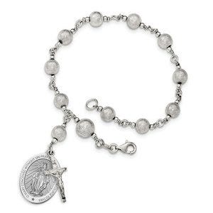 Blessed Mother Virgin Mary "Miraculous Medal" Double Sided Rosary Bracelet "EXCLUSIVE"