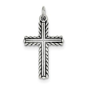 Sterling Silver Antiqued Cross Charm