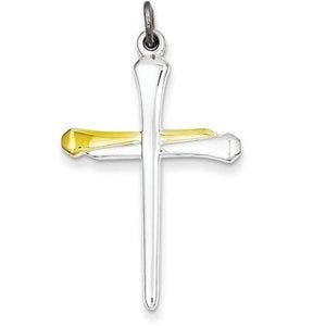 Sterling Silver & Vermeil Nail Cross Pendant
