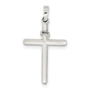 Sterling Silver Polished INRI Cross Pendant