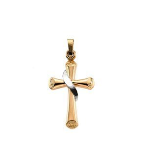 14K Two-Tone Gold CROSS PENDANT