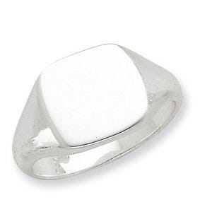 Sterling Silver Men's Square Solid Back Signet Ring