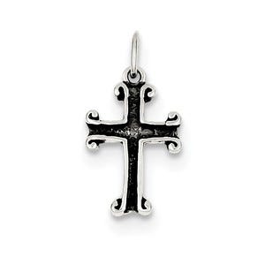 Sterling Silver Antiqued Cross Charm