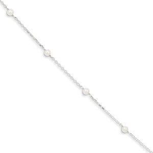 Sterling Silver Cultured Pearl Children's Bracelet