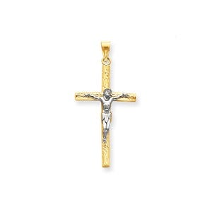 14k Two-tone Crucifix Pendant