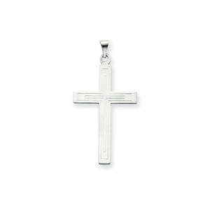 14k White Gold Cross Pendant