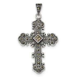 Sterling Silver Marcasite Cross Pendant