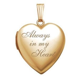 14k Yellow Gold Always In My Heart Photo Locket