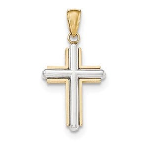 14k Two-tone Cross Pendant