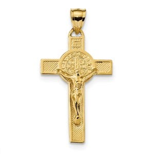 14k San Benito 2-Sided Crucifix Pendant