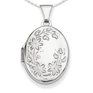 Sterling Silver Oval Photo Locket - 5/8 Inch x just Over 3/4 inch Sterling Silver