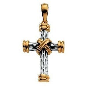 14K Two-Tone Gold CROSS PENDANT