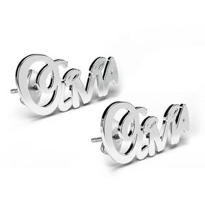 Pair Of Script  "Fairy Tale" Name Earrings