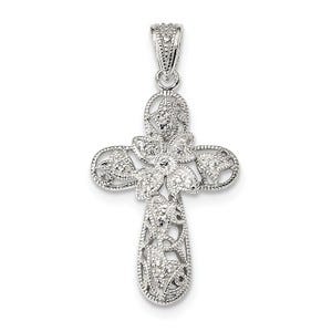 Sterling Silver CZ Cross Pendant