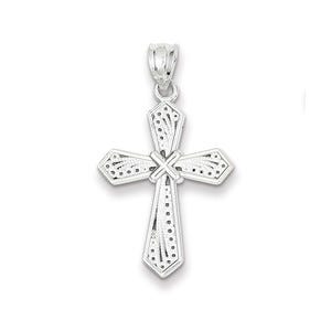 14k White Gold Passion Cross Pendant