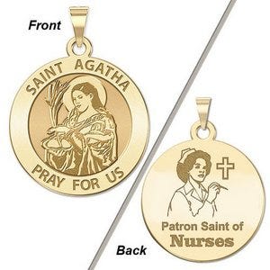 Saint Agatha "Nurse" Round Religious Medal  "EXCLUSIVE"