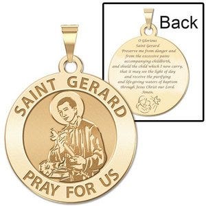 Saint Gerard Round "Expecting Mother" Prayer Double Sided Religious Medal