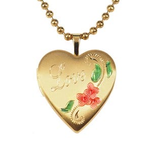 14K Gold Filled Love Heart Photo Locket - 3/4 inch x 3/4 inch