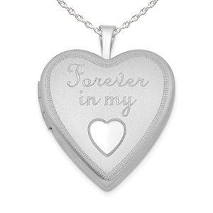 Sterling Silver " Forever in my Heart " Heart Photo Locket