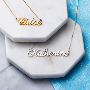 Classic Script Name Necklace w/ 18" Box Chain