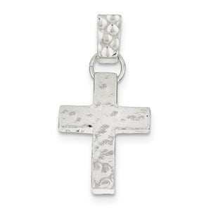Sterling Silver Hammered Latin Cross Pendant