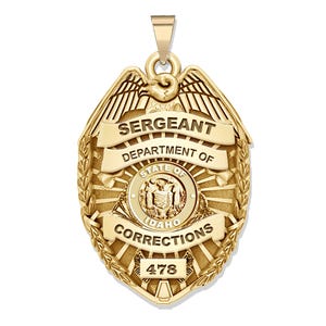 Personalized Idaho Corrections Badge with Your Rank, Number & Department
