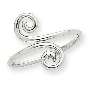 14k White Gold Swirl Toe Ring