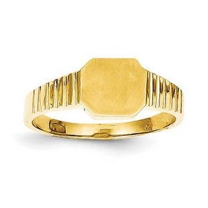 14K Gold Boy's Square Signet Ring