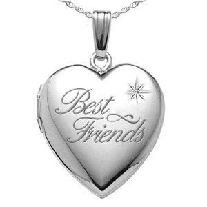 Sterling Silver Best Friends Heart Photo Locket